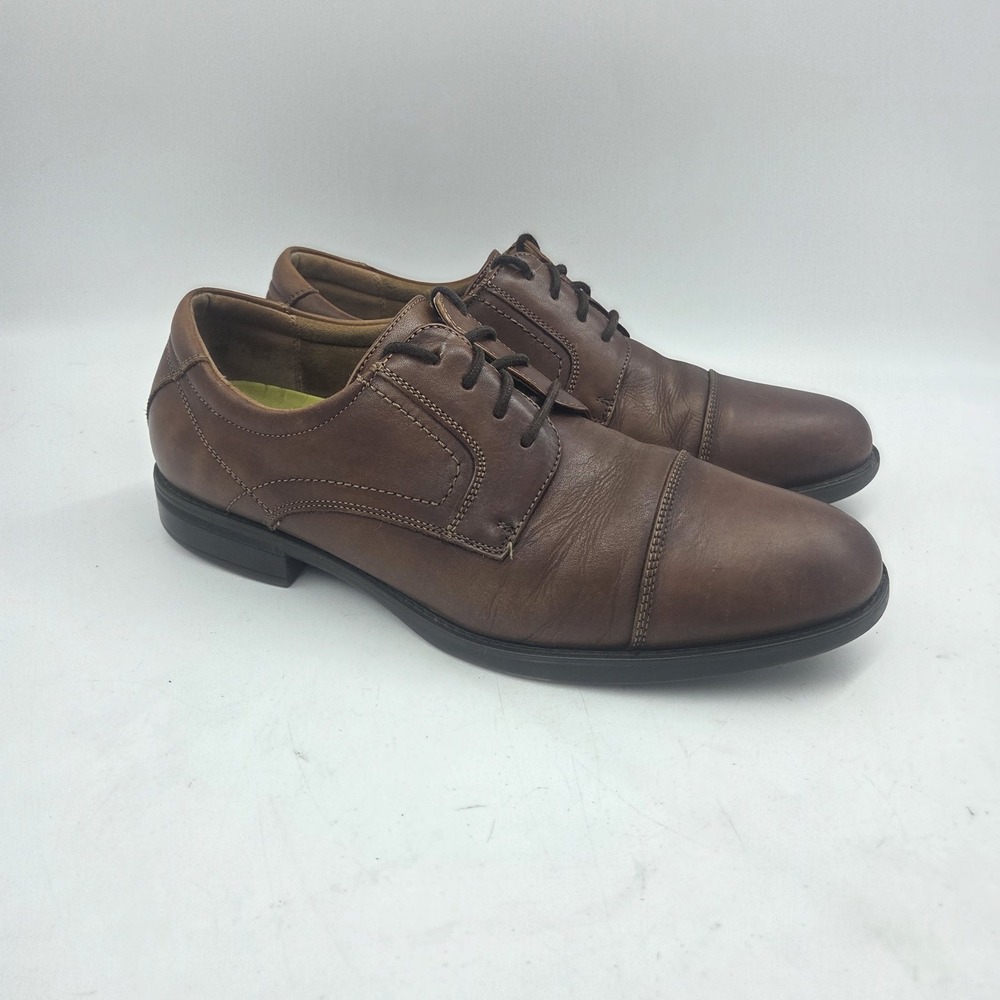 Florsheim Men's 10D Brown Leather Oxford Dress Shoes Comfortech Ortholite Cognac